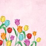 Verjaardagskaart tulpen lente zomer bloemen gefeliciteerd 2