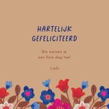 Verjaardagskaart vaas met bloemen ruit 3