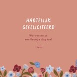 Verjaardagskaart vaas met bloemen stijlvol 3