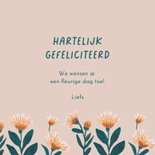  Verjaardagskaart vaas met bloemen streep 3