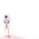 Verjaardagskaart vaasjes droogbloemen 2