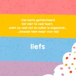 Verjaardagskaart vierkant laagjes taart 3