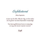 Verjaardagskaart vintage boot kapitein 75 jaar full speed 3