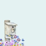 Verjaardagskaart vogelhuis bloemen vogels 2