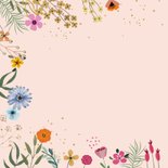 Verjaardagskaart vrolijk getekende bloemen 2