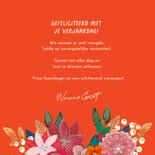 Verjaardagskaart vrolijk kerst bloemen boeket 3