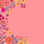 Verjaardagskaart vrolijk met bloemen in roze 2