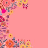 Verjaardagskaart vrolijk met bloemen in roze 2