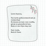 Verjaardagskaart - Vrolijke bloemen & kolibrie 3