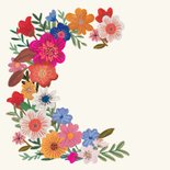 Verjaardagskaart vrolijke bloemen in heldere kleuren 2