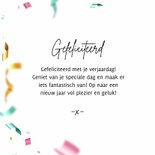 Verjaardagskaart vrouw happy birthday confetti ballonnen 3