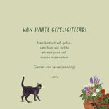 Verjaardagskaart vrouw met bloemen en kas 3
