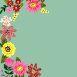 Verjaardagskaart vrouw moderne bloemen illustratie 2