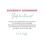 Verjaardagskaart wees er als de kippen bij 3