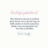 Verjaardagskaart zachtroze bloemen en bramen 3