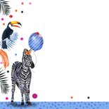 Verjaardagskaart zebra ballonnen 2