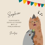 Verjaardagskaart - Zingende katten 3