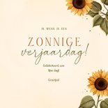 Verjaardagskaart zonnige verjaardag met zonnebloemen 3