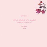 Verjaardagskaart zwanen en bloemen 3