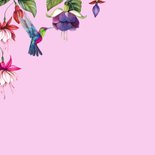 Verjaardagskaartfuchsiabloemen kolibrie 2