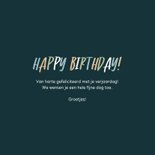 Verjaardagskaartje happy birthday to you typografie blauw 3