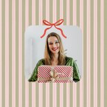 Verjaardagskaartje kerst december strik strepen hiep hoera 2