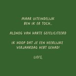 Verjaardagskaartje luiaard te lang blijven hangen 3