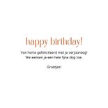 Verjaardagskaartje met abstracte vlakken en lijntjes terra 3