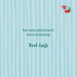 Verjaardagskaartje met roze/rode bloemen 3