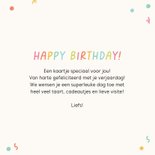 Verjaardagskaartje rennend hondje met kaart happy birthday 3