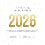 Vierkante fotocollage terugblik 2026 kerstkaart met 8 foto's 3