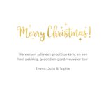 Vierkante kerstkaart met fotocollage met 6 foto's en goud 3