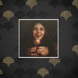 Vintage nieuwjaarskaart met goudlook patroon Happy New Year 2
