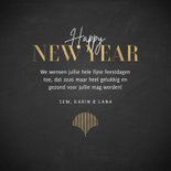 Vintage nieuwjaarskaart met goudlook patroon Happy New Year 3