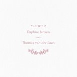 Vintage trouwkaart save the date met roze rozen 2