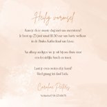 Vormsel uitnodiging foto waterverf zalmroze stijlvol 3