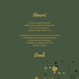 Vormsel uitnodiging spetters goud donkergroen en eigen foto 3