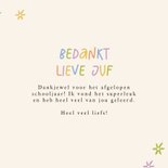 Vrolijk bedankkaartje bedankt lieve juf kleine bloemetjes 3