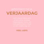 Vrolijk roze verjaardagskaartje met smiley bloemen 3