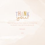 Vrolijk typografisch bedankkaartje 'thank you!' 3