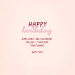 Vrolijk verjaardagskaartje met strik en ruitjes 3