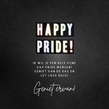 Vrolijke felicitatiekaart Gay Pride met regenboogkleuren 3
