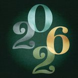 Vrolijke foto kerstkaart 2026 in groen 2