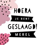 Vrolijke geslaagd kaart met verf, spikkels en typografie 2