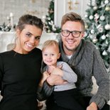 Vrolijke kerst fotokaart met 4 eigen foto's en goudlook ster 2