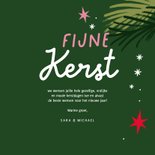 Vrolijke kerstkaart cadeau strik sterren roze groen 3