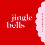 Vrolijke kerstkaart jingle all the way in roze en rood 2