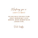 Vrolijke kerstkaart met capybara en kerstkrans 3