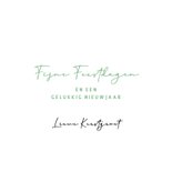 Vrolijke kerstkaart met typografie in goud en groen 3