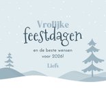 Vrolijke kerstkaart voor kinderen pinguïns winter landschap 3